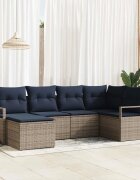vidaXL Комплект дивани 6 бр. Сив полиратан