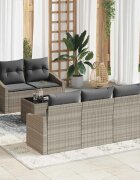 vidaXL Комплект дивани 6 бр. Светло сиво и тъмно сиво полиратан
