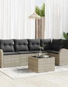 vidaXL Комплект дивани 6 бр. Светлосиво Полиестер