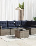vidaXL Комплект дивани 6 pcs Сив полиратан