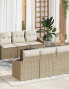 vidaXL Комплект дивани 7 бр. Бежов и кремав 55 x 55 x 37 см полиратан