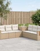 vidaXL Комплект дивани 7 бр. Бежов и кремаво бял 123 x 62 x 69 см
