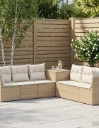 vidaXL Комплект дивани 7 бр. Бежов и кремаво бял 234 x 234 x 85 см
