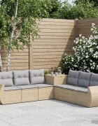 vidaXL Комплект дивани 7 бр. Бежов и Светло Сив 243 x 243 x 85 см