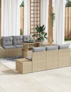 vidaXL Комплект дивани 7 бр. Бежов и Светло Сив полиратан