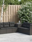 vidaXL Комплект дивани 7 бр. Черно 234 x 234 x 85 см