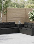 vidaXL Комплект дивани 7 бр. Черно 234 x 234 x 85 см