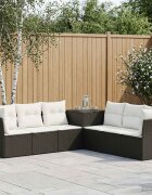 vidaXL Комплект дивани 7 бр. Черно и кремаво бяло 234 x 234 x 85 см