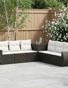 vidaXL Комплект дивани 7 бр. Черно и кремаво бяло 243 x 243 x 85 см