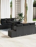 vidaXL Комплект дивани 7 бр. Черно полиратан