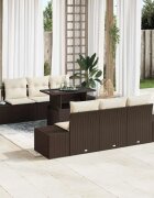vidaXL Комплект дивани 7 бр. Кафяв и Кремав 100 x 55 x 73 см полиратан