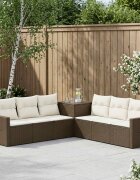 vidaXL Комплект дивани 7 бр. Кафяв и кремаво бял 234 x 234 x 85 см