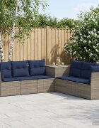 vidaXL Комплект дивани 7 бр. Сив и тъмен син 234 x 234 x 85 см