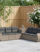vidaXL Комплект дивани 7 бр. Сив и тъмен сив 243 x 243 x 85 см