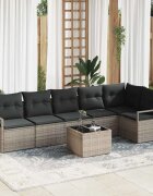 vidaXL Комплект дивани 7 бр. Сив полиратан