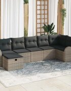 vidaXL Комплект дивани 7 бр. Сив полиратан