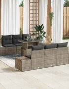vidaXL Комплект дивани 7 бр. Сив полиратан