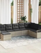 vidaXL Комплект дивани 7 бр. Светлосиво полиратан