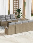 vidaXL Комплект дивани 8 бр. 7-Брой места Бежово и сиво полиратан