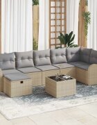 vidaXL Комплект дивани 8 бр. Бежов и Светло Сив полиратан