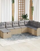 vidaXL Комплект дивани 8 бр. бежово и светлосиво полиратан