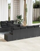 vidaXL Комплект дивани 8 бр. Черно полиратан