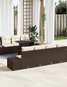 vidaXL Комплект дивани 8 бр. Кафяв и Кремав 100 x 55 x 73 см полиратан