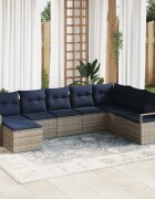 vidaXL Комплект дивани 8 бр. Сив полиратан