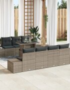 vidaXL Комплект дивани 8 бр. Сив полиратан