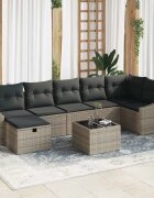 vidaXL Комплект дивани 8 бр. Сив полиратан