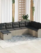 vidaXL Комплект дивани 8 бр. Светлосиво полиратан