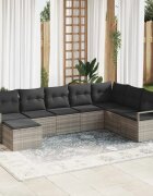 vidaXL Комплект дивани 8 бр. Светлосиво полиратан