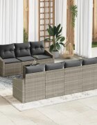 vidaXL Комплект дивани 8 бр. Светлосиво полиратан