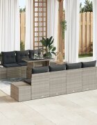 vidaXL Комплект дивани 8 бр. Светлосиво полиратан
