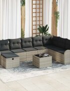 vidaXL Комплект дивани 9 бр. 8-Брой места Светлосиво полиратан
