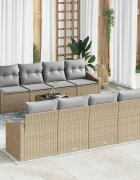 vidaXL Комплект дивани 9 бр. Бежов и Светло Сив полиратан