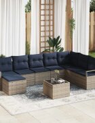 vidaXL Комплект дивани 9 бр. Сив полиратан