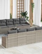 vidaXL Комплект дивани 9 бр. Светлосиво 55 x 55 x 37 см полиратан