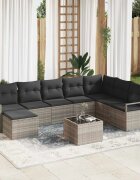 vidaXL Комплект дивани 9 бр. Светлосиво полиратан