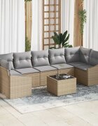 vidaXL Комплект дивани Бежов и Светло Сив 55 x 55 x 37 см полиратан