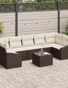 vidaXL Комплект дивани Кафяв и Кремав 55 x 55 x 37 см полиратан