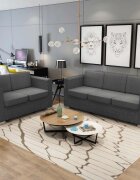 vidaXL Комплект дивани мека мебел от две части тъмно сиво