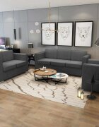 vidaXL Комплект дивани мека мебел от три части тъмно сиво