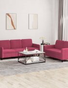 vidaXL Комплект дивани от 2 части виненочервен кадифе