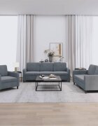 vidaXL Комплект дивани от 3 части тъмносиво кадифе