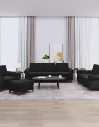 vidaXL Комплект дивани от 4 части с възглавници черен кадифе