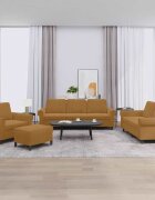 vidaXL Комплект дивани от 4 части с възглавници кафяв кадифе