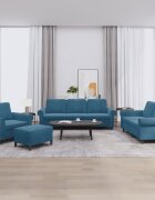 vidaXL Комплект дивани от 4 части с възглавници син кадифе