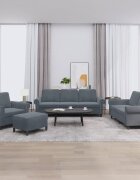 vidaXL Комплект дивани от 4 части с възглавници тъмносив кадифе