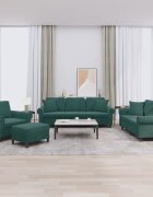 vidaXL Комплект дивани от 4 части с възглавници тъмнозелен кадифе
